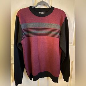 Studio M Men's Crewneck Sweater - Burgundy and Black (see description ***)